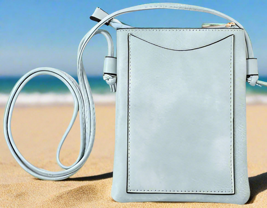 Blue - Laser Cut Crossbody Cellphone Bag - Octopus