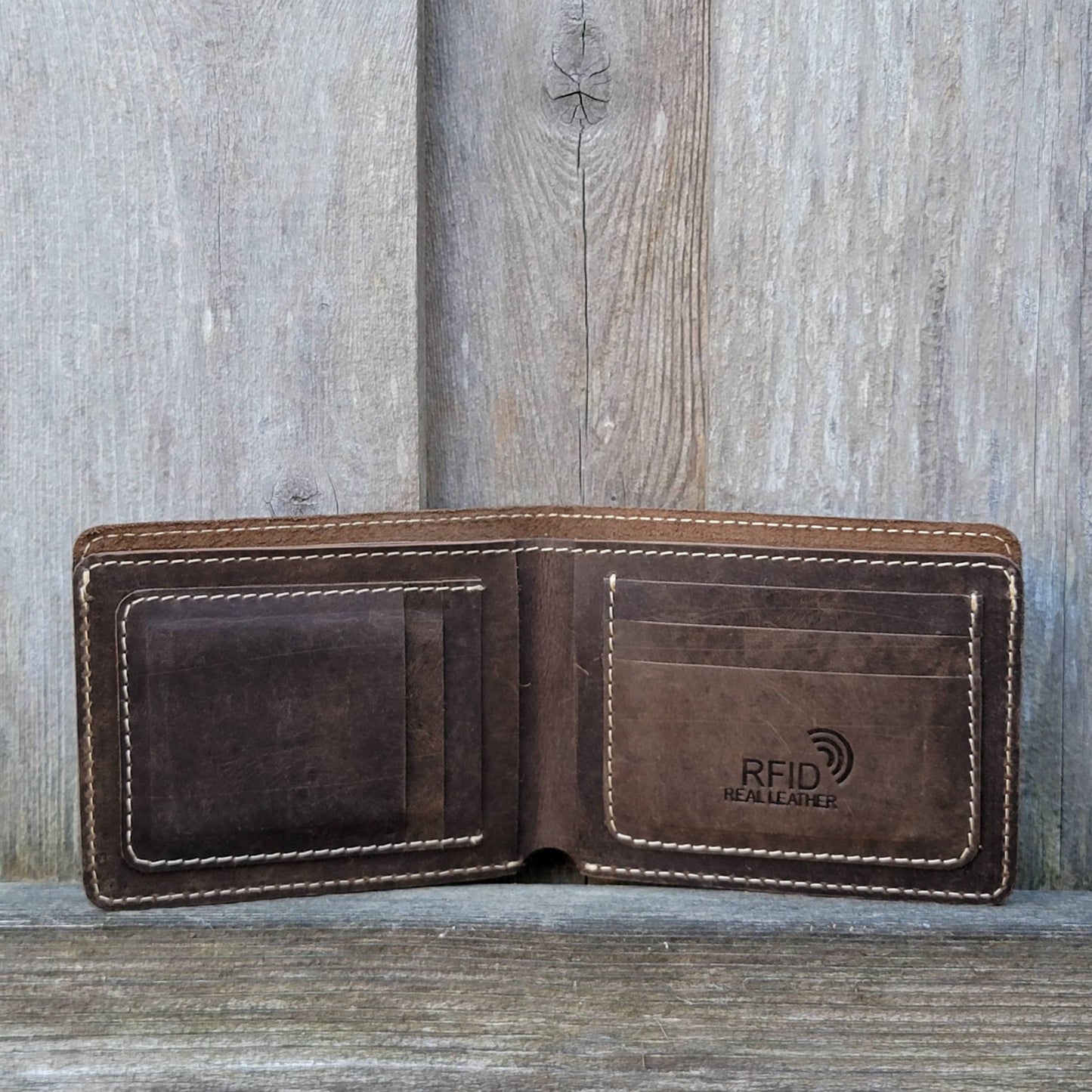 Brown Full Grain Leather Minimalist Wallet