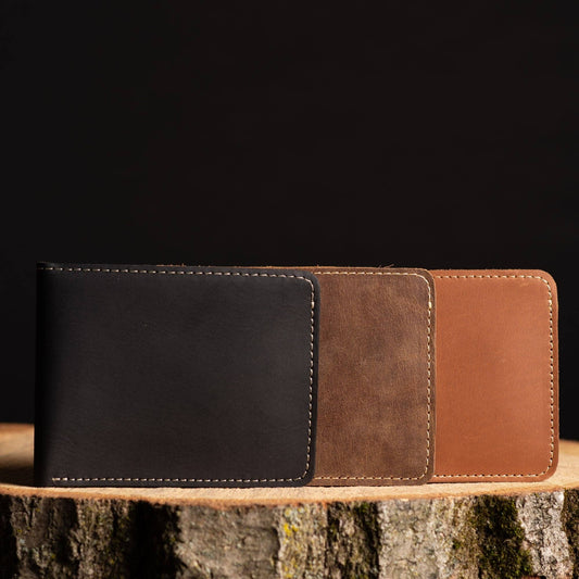Brown Full Grain Leather Minimalist Wallet
