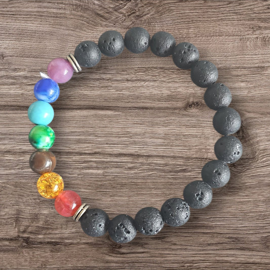 Lava Stone Chakra Bracelet (Aromatherapy Bracelet)