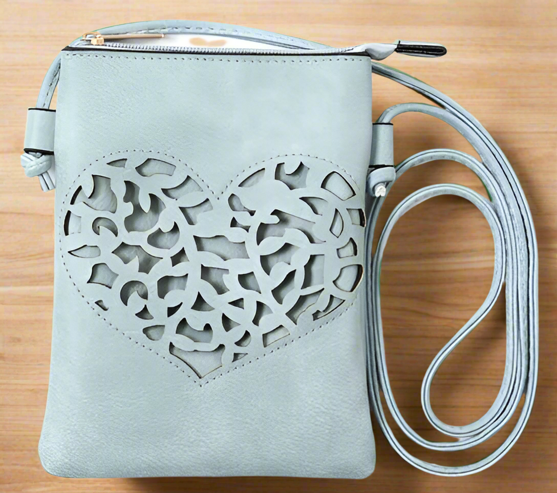 Blue - Heart Cut Crossbody Cellphone Bags