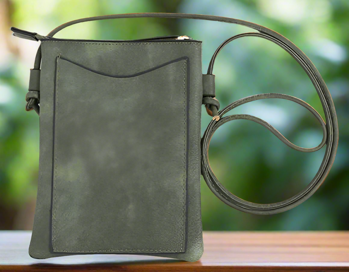 Olive - Feather Cut Crossbody Cellphone Bags