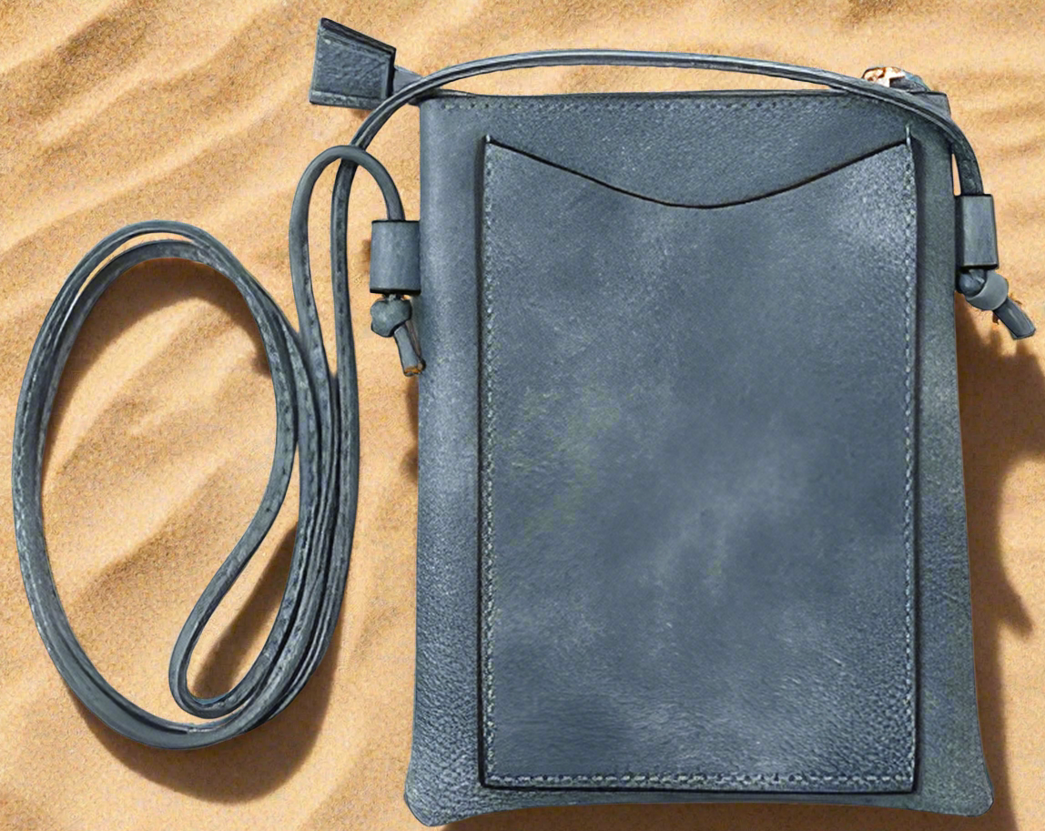 Navy - Sea Turtle Laser Cut Cross Body Cell Phone Bag