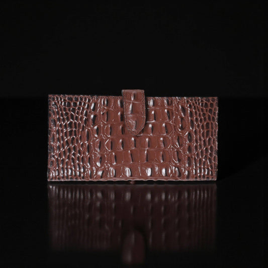 The Crocella Wallet- Womens Croc Pattern Leather Wallet