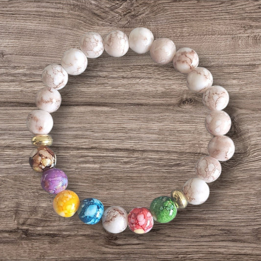 🤍 White Howlite Chakra Bracelet