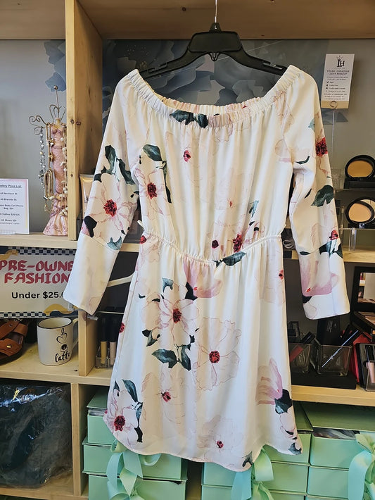 Dynamite White Floral One-Shoulder Mini Dress